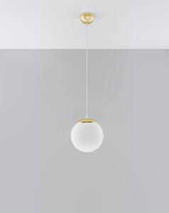 Závěsné svítidlo Ugo, 1x bílé skleněné stínítko, (fi 20 cm), g