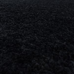Chlupatý kusový koberec Sydney Shaggy 3000 black kruh | Černá Typ: kulatý 80x80 cm