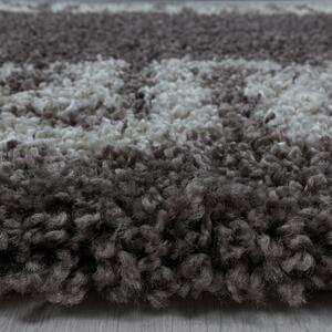 Moderní kusový koberec Hera Shaggy 3301 taupe kruh | Hnědá Typ: kulatý 80x80 cm