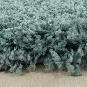 Chlupatý kusový koberec Sydney Shaggy 3000 aqua kruh | Modrá Typ: kulatý 80x80 cm