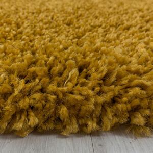 Chlupatý kusový koberec Sydney Shaggy 3000 gold kruh | Žlutá Typ: kulatý 160x160 cm