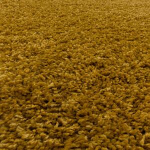 Chlupatý kusový koberec Sydney Shaggy 3000 gold kruh | Žlutá Typ: kulatý 160x160 cm