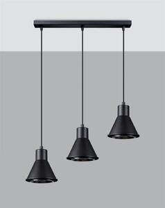 Závěsné svítidlo Taleja 3, 3x černé kovové stínítko, LED
