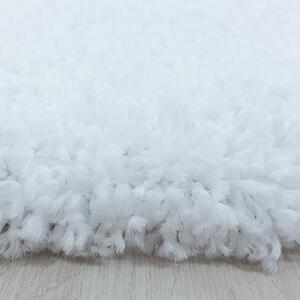 Chlupatý kusový koberec Sydney Shaggy 3000 white kruh | Bílá Typ: kulatý 80x80 cm