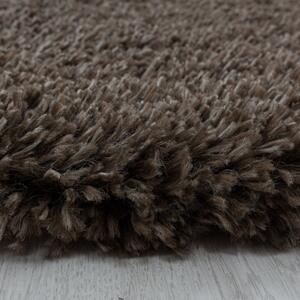 Chlupatý kusový koberec Fluffy Shaggy 3500 brown kruh | Hnědá Typ: kulatý 80x80 cm