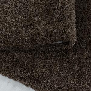 Chlupatý kusový koberec Fluffy Shaggy 3500 brown kruh | Hnědá Typ: kulatý 80x80 cm