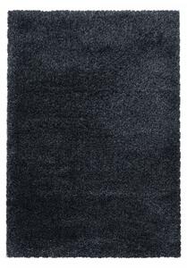 Chlupatý kusový koberec Fluffy Shaggy 3500 anthrazit | Černá Typ: 80x150 cm