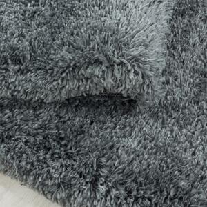 Chlupatý kusový koberec Fluffy Shaggy 3500 light grey kruh | Šedá Typ: kulatý 80x80 cm