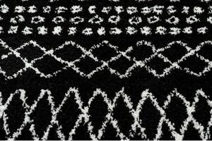 Koberec BERBER ETHNIC 63802, černo bílý střapce, Maroko Shaggy velikost 200x290 cm | krásné koberce cz