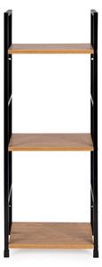 ModernHome CWJ302480L Devný regál s kovovým rámem a 3 policemi, 80 x 23,5 x 29 cm