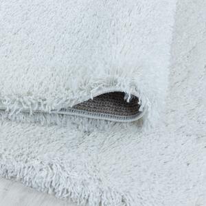 Chlupatý kusový koberec Fluffy Shaggy 3500 white kruh | Bílá Typ: kulatý 120x120 cm