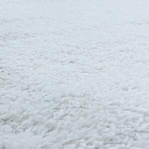 Chlupatý kusový koberec Fluffy Shaggy 3500 white kruh | Bílá Typ: kulatý 120x120 cm