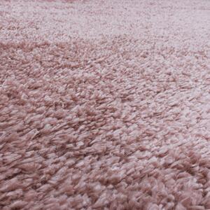 Chlupatý kusový koberec Fluffy Shaggy 3500 rose kruh | Růžová Typ: kulatý 80x80 cm
