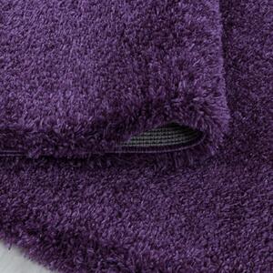 Chlupatý kusový koberec Fluffy Shaggy 3500 lila kruh | Fialová Typ: kulatý 200x200 cm