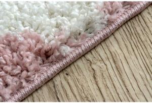 Koberec TROIK A0010, růžovo bílá střapce, Maroko Shaggy velikost 60x250 cm | krásné koberce cz