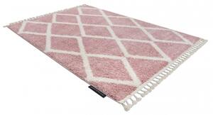 Koberec TROIK A0010, růžovo bílá střapce, Maroko Shaggy velikost 60x250 cm | krásné koberce cz