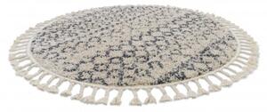Kulatý koberec BERBER AGADIR GO522, krémovo šedý střapce, Maroko, S velikost kruh 160 cm | krásné koberce cz