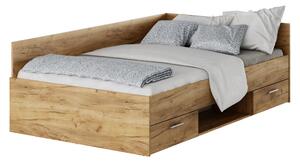 KONDELA Postel, 120x200, dub artisan, BOAT
