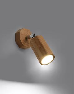 Bodové svítidlo Zeke, 1x dřevěné stínítko, (možnost polohování)