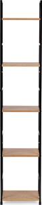 ModernHome CWJ3024144L Devný regál s kovovým rámem a 5 policemi, 144,5 x 23,5 x 29 cm