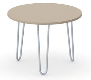 Kulatý konferenční stůl SPIDER, průměr 600 mm, šedo-stříbrná podnož, deska zemitá