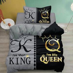 Povlečení 140x200 70x90 – King & Queen | Bavlna 80% | 2dílná sada