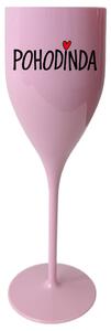 POHODINDA - růžová nerozbitná prosecco sklenička 150 ml