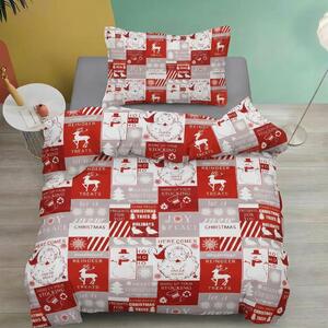 Vánoční povlečení 140x200 70x90 – Merry Christmas patchwork | 2dílná sada