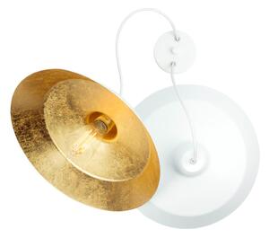 Bílé dvouramenné závěsné svítidlo s detaily ve zlaté barvě Bulb Attack Cinco