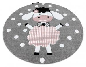 Kulatý koberec PETIT DOLLY Ovečka, šedý velikost kruh 160 cm | krásné koberce cz