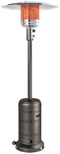 Outsunny plynový venkovní ohřívač 11 kW s automatickým vypnutím a kolečky, přenosný patio ohřívač na terasu, zahradu a balkon, 82 × 82 × 223 cm, tmavě