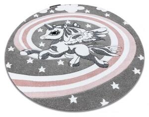 Dywany Luszczow Kusový koberec kulatý PETIT PONY Poník, šedý Rozměr koberce: 120 cm KRUH