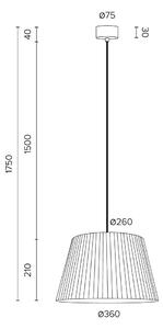 Béžové závěsné svítidlo s černým kabelem Sotto Luce Kami, ⌀ 36 cm