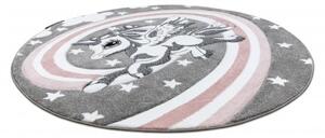 Kulatý koberec PETIT PONY Poník, šedý velikost kruh 120 cm | krásné koberce cz