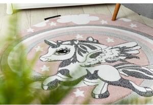 Kulatý koberec PETIT PONY Poník, růžový velikost kruh 120 cm | krásné koberce cz