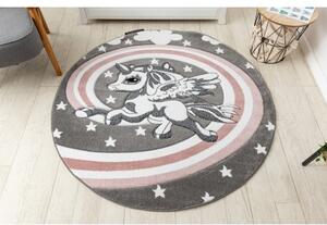 Kulatý koberec PETIT PONY Poník, šedý velikost kruh 120 cm | krásné koberce cz
