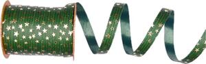 Stuha vánoční STARRY SHINE GREEN zelená 10mm x 15m (1,60Kč/m)