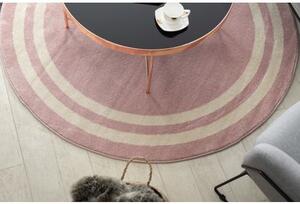 Kulatý koberec HAMPTON Rám růžový velikost kruh 140 cm | krásné koberce cz