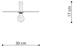 Nástěnné svítidlo Sirkel, 1x černé drátěné stínítko, (fi 30 cm)