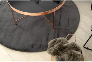 Kulatý koberec BUNNY antracit, imitace králíčí kožešiny velikost kruh 100 cm | krásné koberce cz