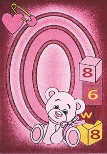 Dětský kusový koberec Toys C126 133x195 cm | růžový