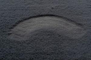 Kulatý koberec BUNNY antracit, imitace králíčí kožešiny velikost kruh 120 cm | krásné koberce cz