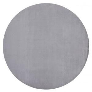 Kulatý koberec BUNNY stříbrný, imitace králíčí kožešiny velikost kruh 120 cm | krásné koberce cz