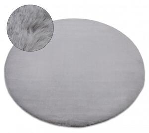 Kulatý koberec BUNNY stříbrný, imitace králíčí kožešiny velikost kruh 140 cm | krásné koberce cz