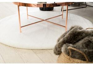 Kulatý koberec BUNNY bílá, imitace králíčí kožešiny velikost kruh 100 cm | krásné koberce cz