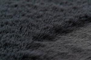 Kulatý koberec BUNNY antracit, imitace králíčí kožešiny velikost kruh 100 cm | krásné koberce cz