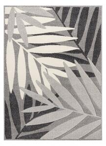 Koberec FEEL 1827/16811 LISTY šedá / krémový velikost 80x150 cm | krásné koberce cz