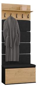 TP Living Předsíňová stěna Lior 80 cm černá/dub Artisan II