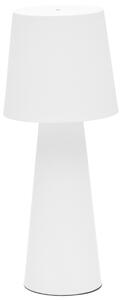 Kave Home Bílá kovová zahradní stolní LED lampa Arenys M