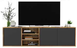 Závěsná TV skříňka komoda wotan grafit MAT 150 cm